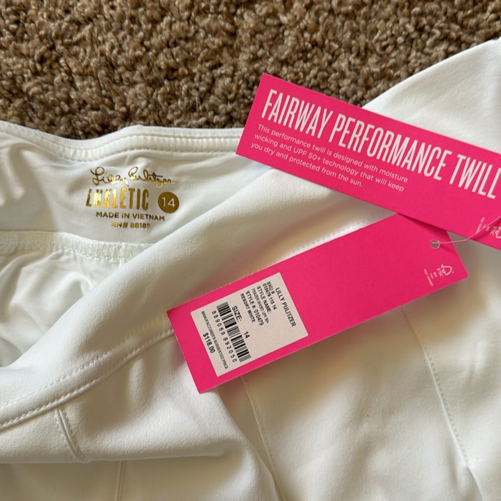 NWT Lilly Pulitzer Luxletic White Fraser Short - Size 14 - Picture 4 of 4